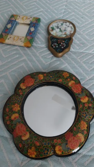 Set di 5 mini specchi decorativi artigianali