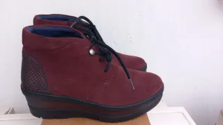 Botín cuña Notton rojo