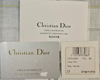 Bolso Lady Dior Azul Marino y Dorado