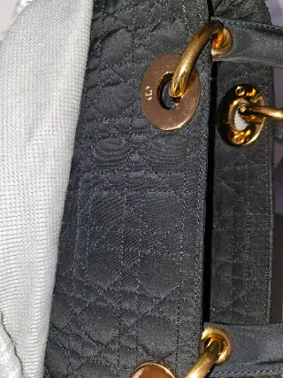 Bolso Lady Dior Azul Marino y Dorado