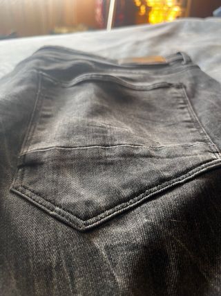 Vaqueros Biker Negro Desgastados