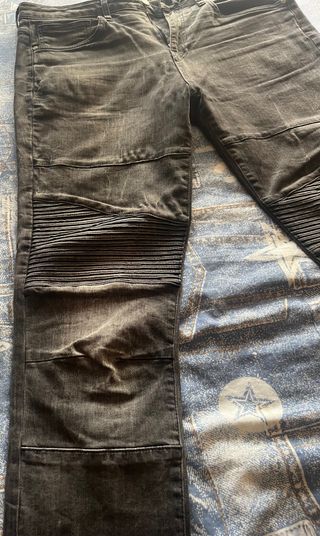 Vaqueros Biker Negro Desgastados