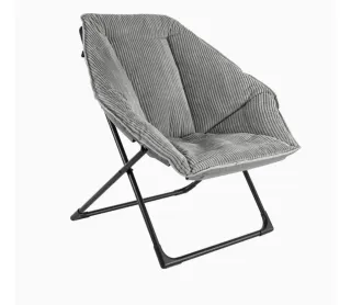 Silla hexagonal plegable gris y negra