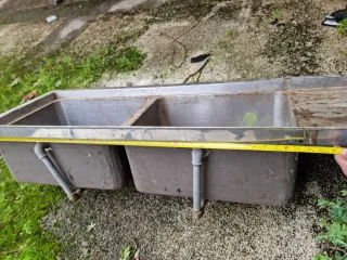 Fregadero industrial doble seno acero inoxidable