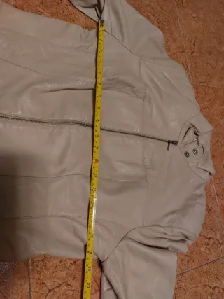 Cazadora Piel Legítima Beige