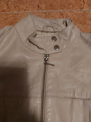 Cazadora Piel Legítima Beige