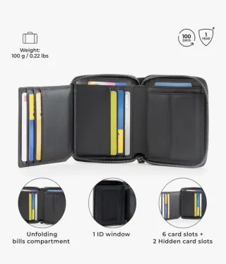 Cartera pequeña mujer piel Berliner Bags negra