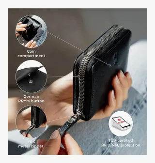 Cartera pequeña mujer piel Berliner Bags negra