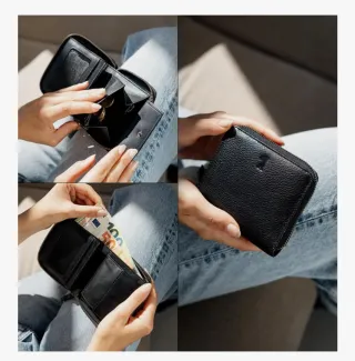 Cartera pequeña mujer piel Berliner Bags negra