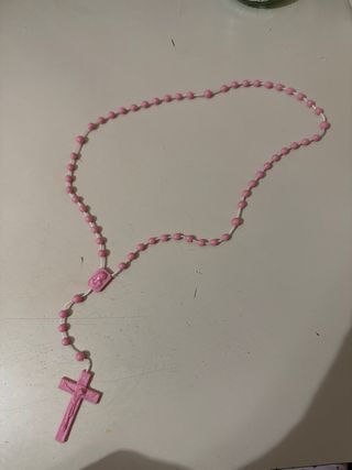 Rosario rosa plastica