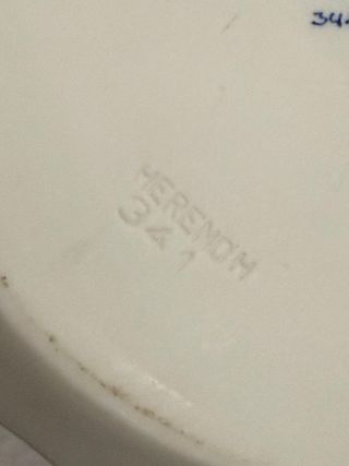 Piattino Herend porcellana decoro floreale blu