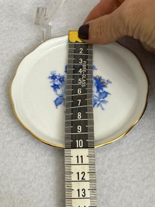 Piattino Herend porcellana decoro floreale blu