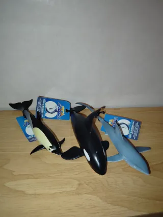 Lote animales marinos: Orca, Delfín y Tiburón