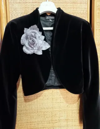 Giacca bolero velluto nero