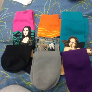 3 paia calzini con stampe artistiche