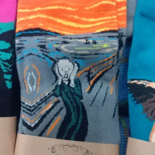 3 paia calzini con stampe artistiche