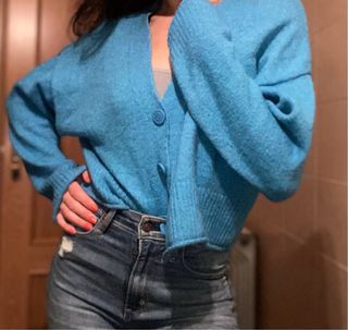 Cárdigan Stradivarius Azul Talla S