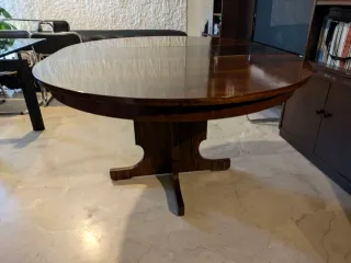 Tavolo rotondo palissandro anni '70