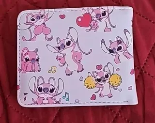 Cartera Plegable Ángel Stitch Rosa
