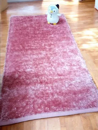 Set di 3 tappeti pelo corto rosa trucco