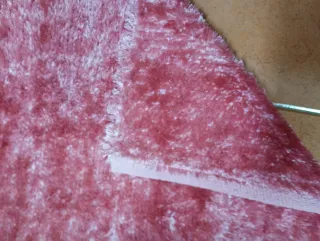 Set di 3 tappeti pelo corto rosa trucco