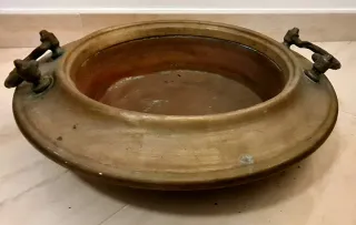 Brasero italiano antico in rame e bronzo in liquidazione