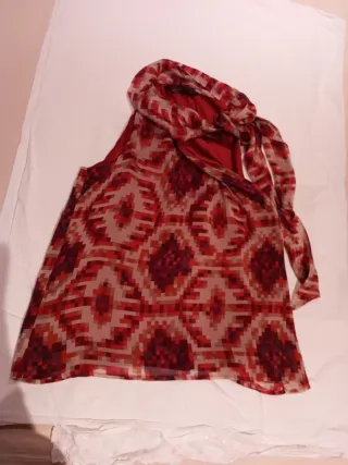 Blusa Beige y Roja Talla Única