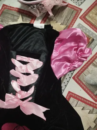 Disfraz Pirata Niña Negro y Rosa