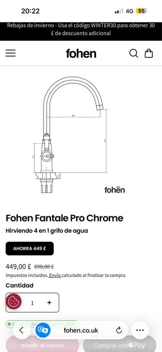 Grifo Fohen con filtro té