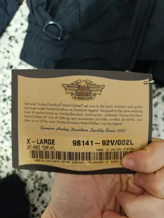 Chaqueta Harley Davidson Negra Talla XL nueva