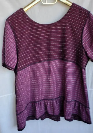 Blusa con fiocco effetto seta taglia M