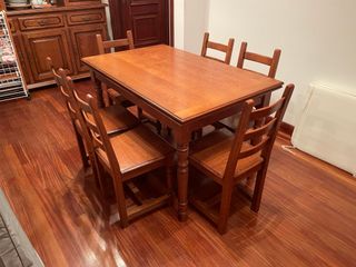 Mesa de comedor de roble macizo