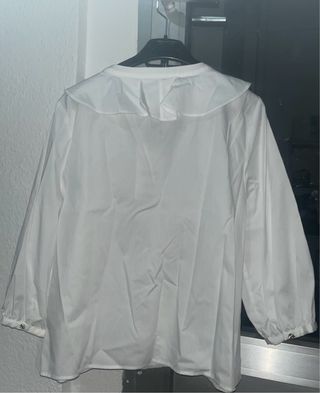 Blusa Zara Blanca Manga Larga Talla S