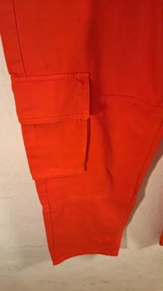 Pantalones Baggy Bershka Rojo Talla M, EUR38