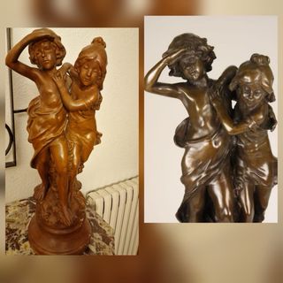 Escultura terracota figuras niñas