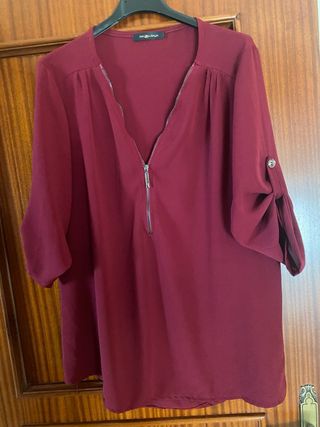 Blusa donna Piazza Italia bordò con zip