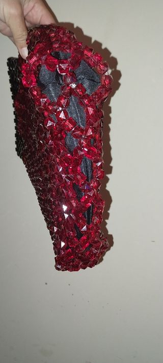 Bolso joya Uterqüe negro y rojo