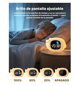 Despertador Infantil YISSVIC Gato 7 Colores