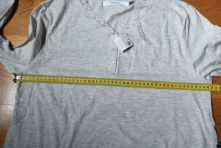 Camiseta pijama manga larga gris Mujer talla XL