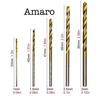 50 Brocas Banhadas a Titânio para Madeira/Ferro/Pl