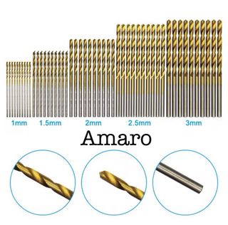 50 Brocas Banhadas a Titânio para Madeira/Ferro/Pl