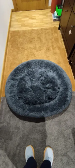 Cama perro 95cm gris oscuro lavable
