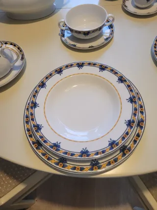 Vajilla Vista Alegre Porcelana Azul Blanca