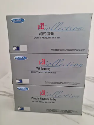 3 Coches a Escala Welly: Porsche, VW, Volvo