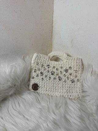 Borsa uncinetto con strass