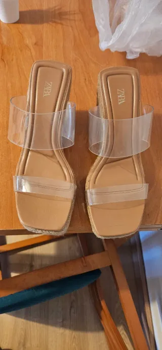 Sandalias Zara Beige Transparentes