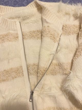 Cárdigan nuevo cremallera texturizado talla 44-46