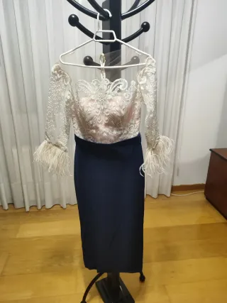 Vestido fiesta Silvia Navarro azul