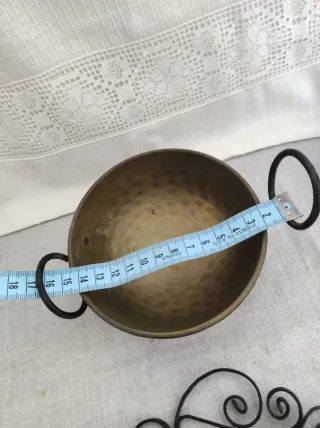 LOTE 2 Platos de laton con colgadr Hierro Forjado