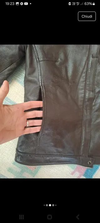 Giacca in pelle donna marrone M